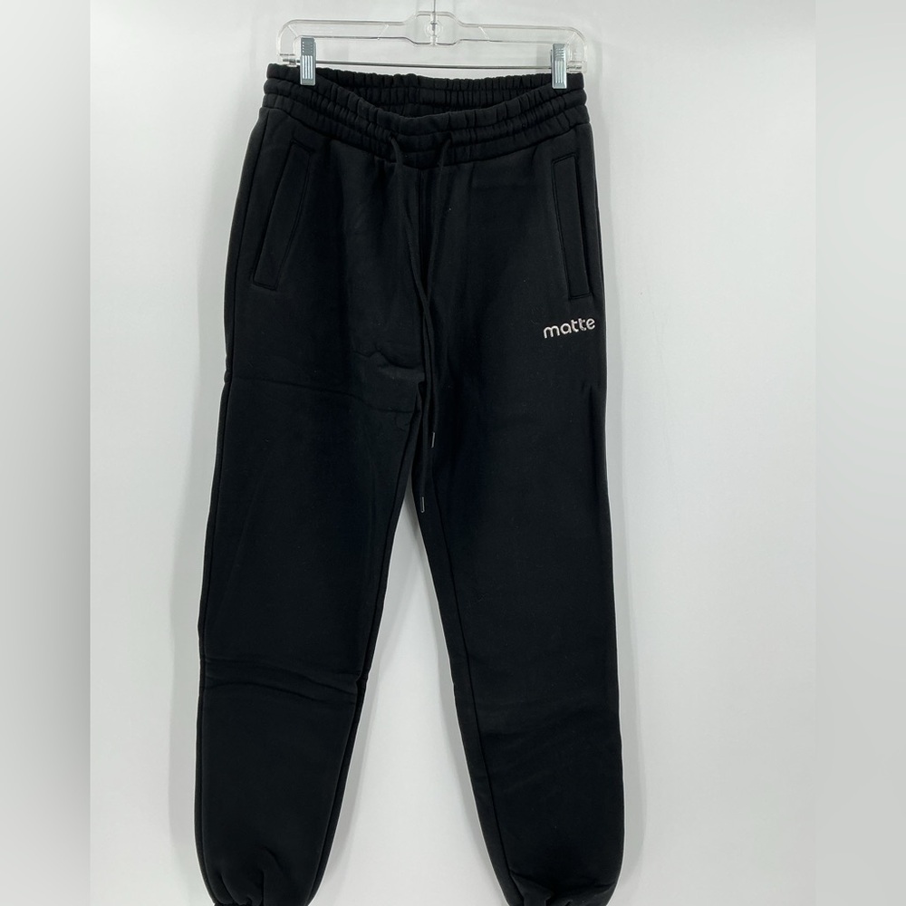 Matte brand black jogger new medium